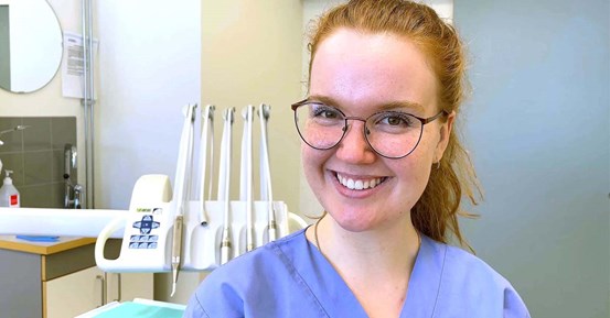 Matilda Nyman arbetar som tandläkare på Folktandvården i Timrå. Hon deltar också i TAK - Tandakdemin Västernorrland.