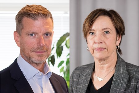 Roger Westerlund tf hälso- och sjukvårdsdirektör och Kristina Nilsson (S) hälso- och sjukvårdsnämndens ordförande