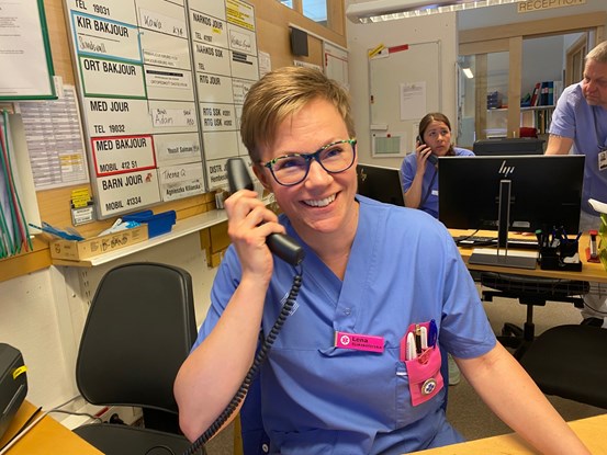 Lena Svanberg i expeditionen på akuten