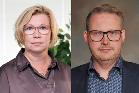Porträttbilder på vice ordförande Agneta till vänster och Mikael till höger. 