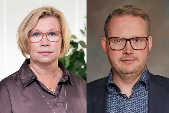 Porträttbilder på vice ordförande Agneta till vänster och Mikael till höger.