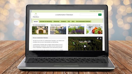 Laptop som visar österåsens nya hemsida