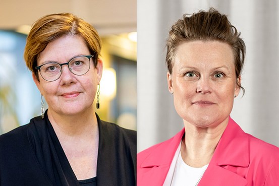 Porträttbild av regiondirektör Åsa Bellander, samt regionstyrelsens ordförande Sara Nylund (S)