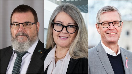 Jonny Lundin (C), ordförande för regionala utvecklingsnämnden i Region Västernorrland, Annika Wallenskog, Gullers grupp och Erik Lövgren (S), kommunstyrelsens ordförande Ånge.