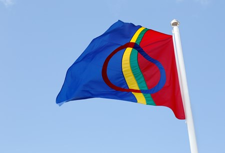 En hissad samisk flagga 