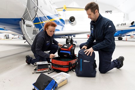 I början av veckan åkte intensivvårdssjuksköterskan Mariell på uppdrag till Polen med det svenska ambulansflygplanet Nidingen. Där hämtades två ukrainska patienter för vidare sjukvård i Sverige.