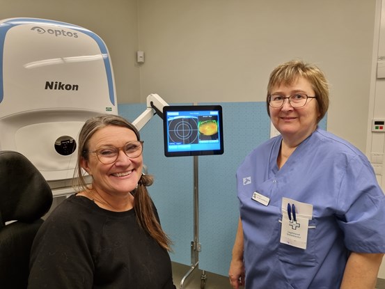 Annica Blomqvist, enhetschef och Veronica Carlsson, ögonsjuksköterska på Ögoncentrum i Sundsvall.