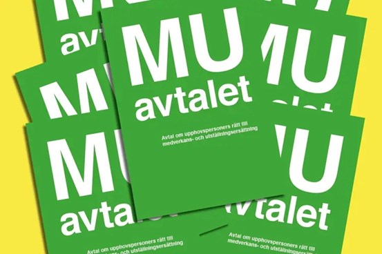 Illustration. Vit text på grön botten: MU-avtalet.