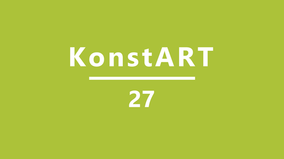 Texten "KonstART 27" i vitt mot grön bakgrund.