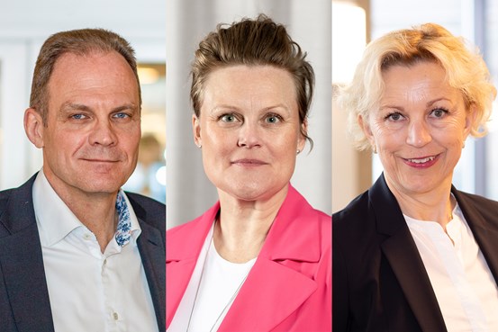 Porträtt på Dick Rytterdahl, Sara Nylund och Maria Strandberg.