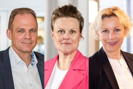 Porträtt på Dick Rytterdahl, Sara Nylund och Maria Strandberg.