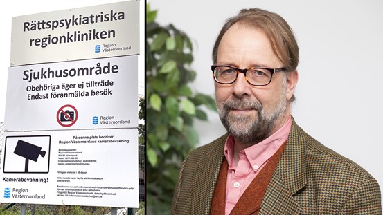 Skylten vid RPK och porträtt av Magnus Kristiansson