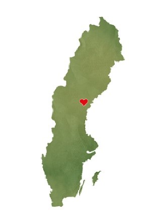 Sverigekarta med ett hjärta för Hola