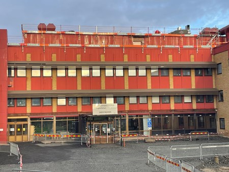 Skärvstagården i Sollefteå under renovering