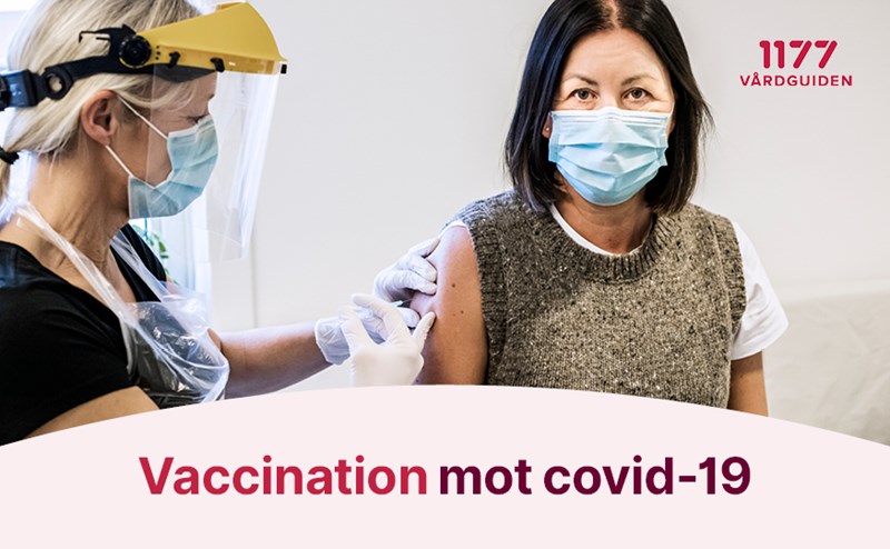 Läs om vaccination mot covid-19 på 1177 Vårdguidens webbplats