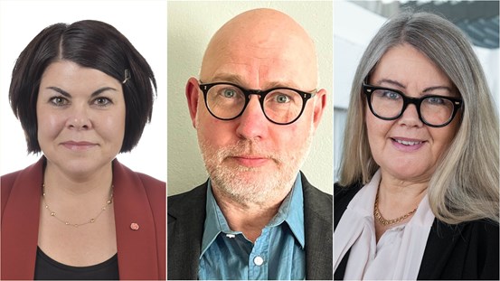 Malin Larsson (S), riksdagsledamot, Anders Axelsson, Senior konsult Regional ekonomisk analys, WSP och Annika Wallenskog, senior konsult Gullers grupp