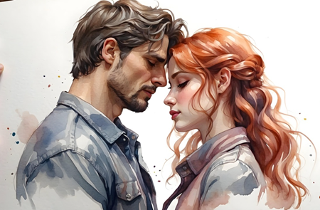 Tecknad man och kvinna.