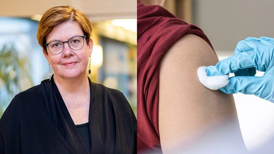 Åsa Bellander och tvätt efter ett vaccinationsstick
