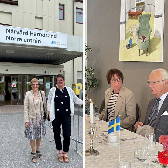 Sirpa Kuhanen. Malin Plantin Sjöblom och Karin Sellgren berättade för kungen och drottningen om vaccinationsprojektet