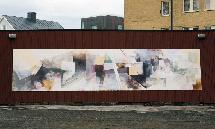 Frida Almqvist. ”Rastplats”, vinylfärg på duk. 2,20 x 10 m. Foto: konstnären.