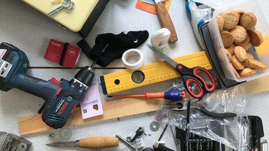 Arbetsbord, foto av Linda Iro Näsström. ©Linda Iro Näsström.