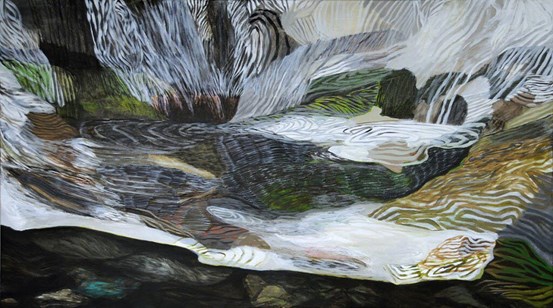 Kirstie Ekelund, Döden, 2009, målning på duk, 110x195 cm. ©Kirstie Ekelund/Bildupphovsrätt 2020.