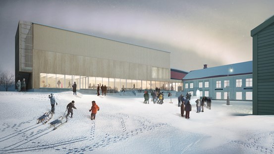 I anslutning till Jamtlis befintliga utställningslokaler uppför Nationalmuseum sin första filial utanför Stockholm, Nationalmuseum Jamtli. Invigningen är planerad till början av sommaren 2018. Illustration Henning Larsen Architects