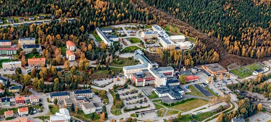 Flygfoto över Örnsköldsviks sjukhus