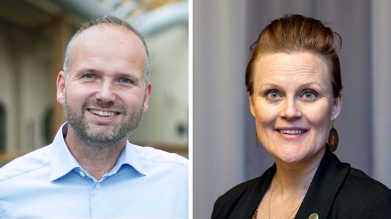 Lars Persson Skandevall, VD på Bron Innovation och Sara Nylund (S), 1:e vice ordförande regionstyrelsen.