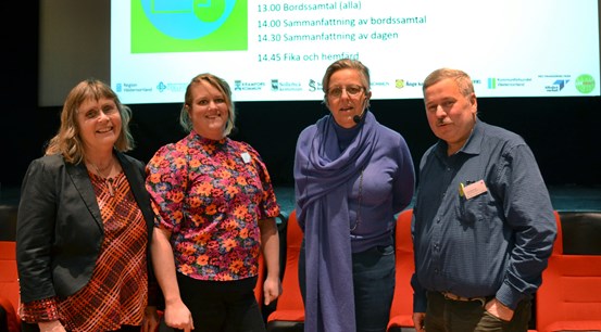 Ingrid Säterberg, Vård- och omsorgscollege, Jeanette Jernberg, Kommunförbundet Västernorrland, Maria Modin, Sollefteå kommun och Rolf Bäckman, Region Västernorrland. 