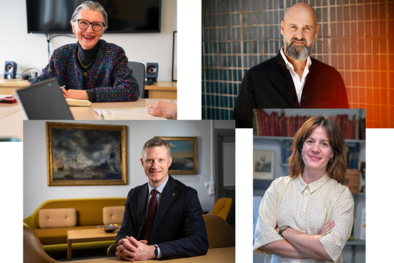 Bildmontage med talare under Folkbildningsting 2026: Anna Söderbäck, Ylva Berglund, Calle Nathanson och Robert Egnell.