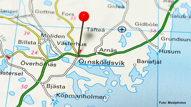 Kartbild över Örnsköldsvik