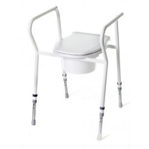Toalettstol med armstöd och höjningsbara ben
