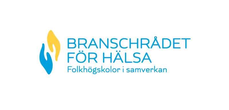 Branschrådet för hälsas logotyp i blått och gult.