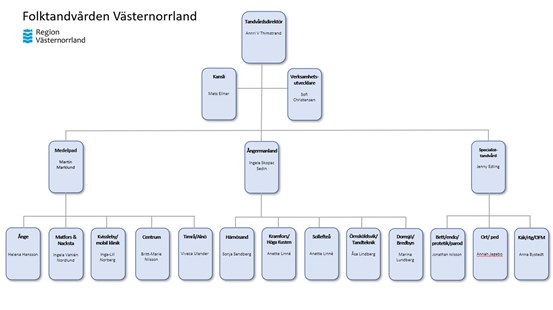 Organisationsskiss för Folktandvården Västernorrland