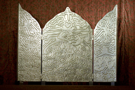 Keith Haring, The Life of Christ, 1990, bronsaltare, Grace Cathedral, San Francisco